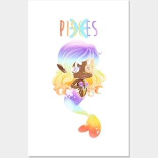 Pisces Koi Mermaid Posters and Art